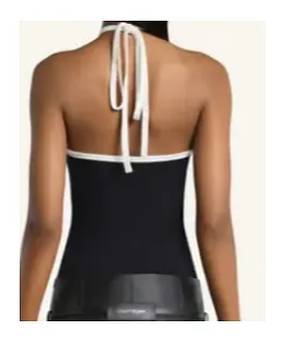 CourrÈGes Contrast Tie-Back Tank Top