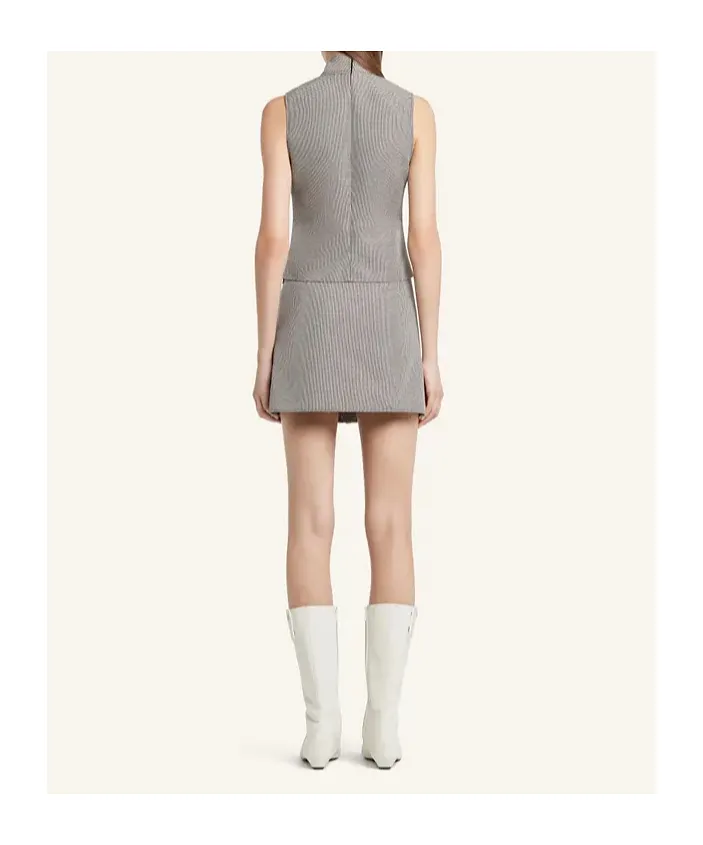 CourrÈGes Houndstooth Buttoned Mini Skirt