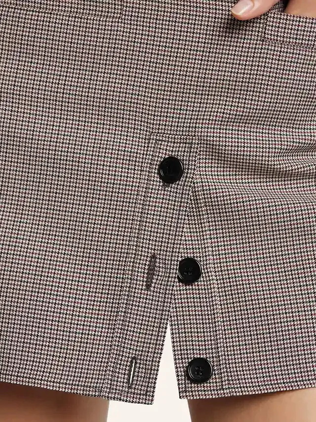 CourrÈGes Houndstooth Buttoned Mini Skirt