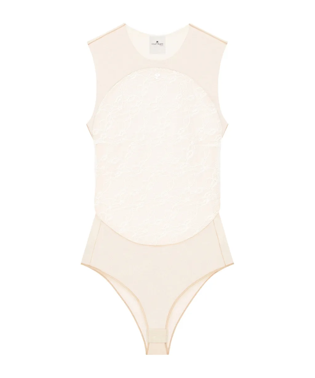 CourrÈGes Illusion Circle Lace Bodysuit