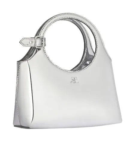 CourrÈGes Mini Holy Logo Embossed Shoulder Bag