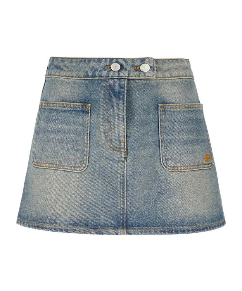 CourrÈGes Signature Denim Mini Skirt