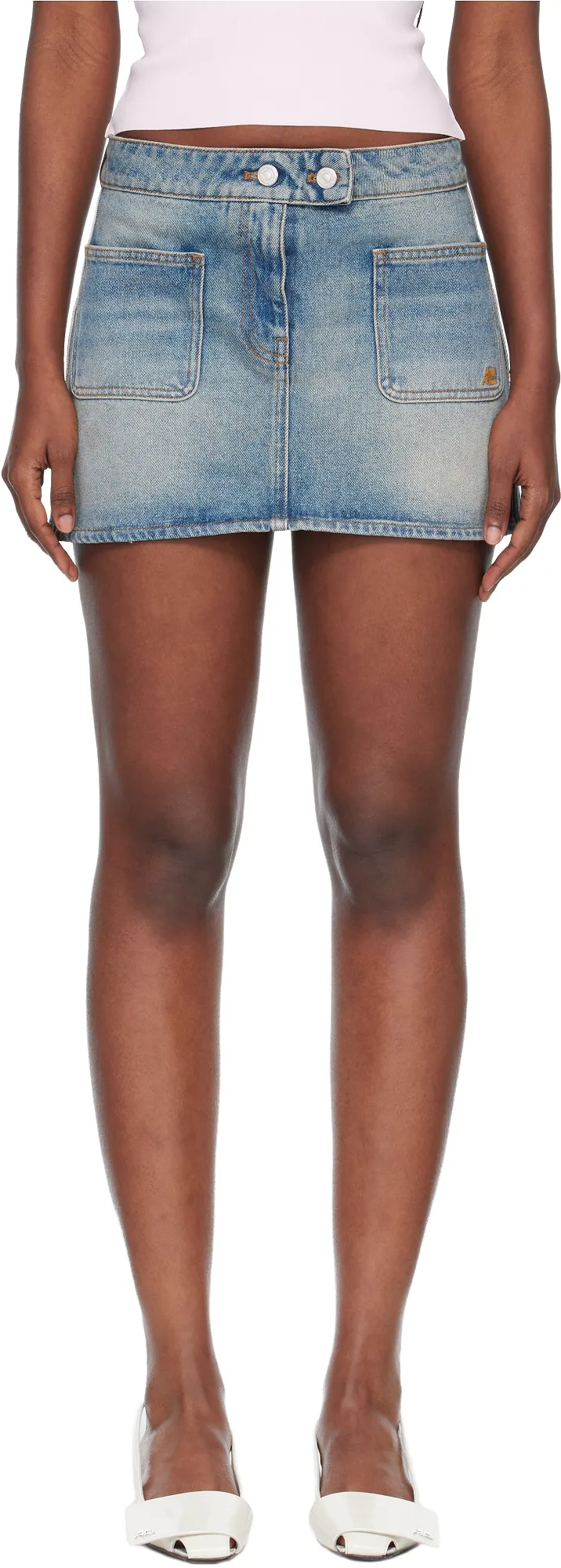 CourrÈGes Signature Denim Mini Skirt