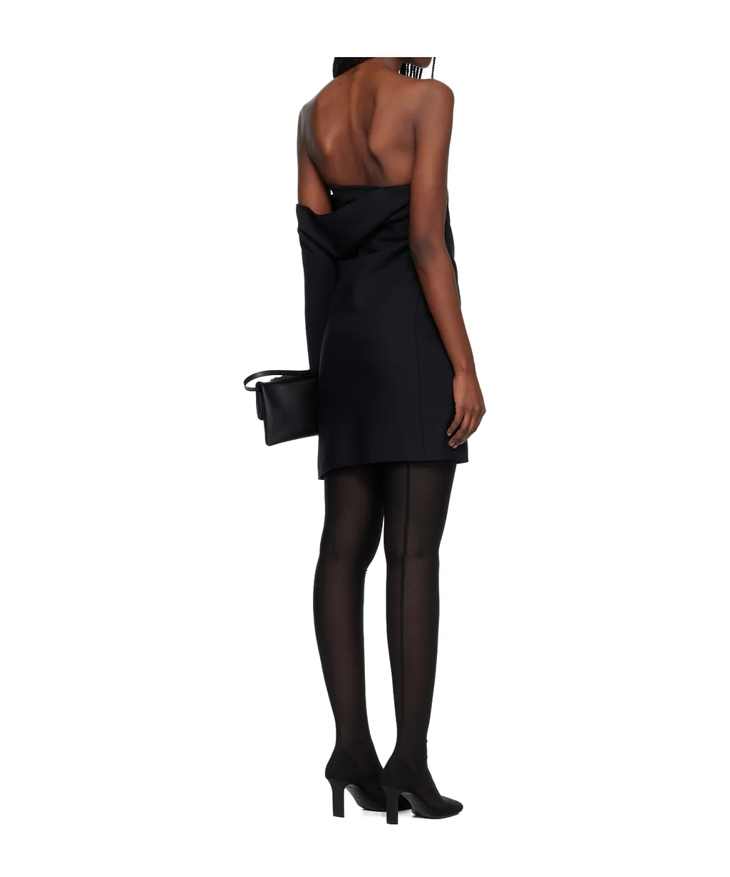 Draped Polywool Bustier Dress
