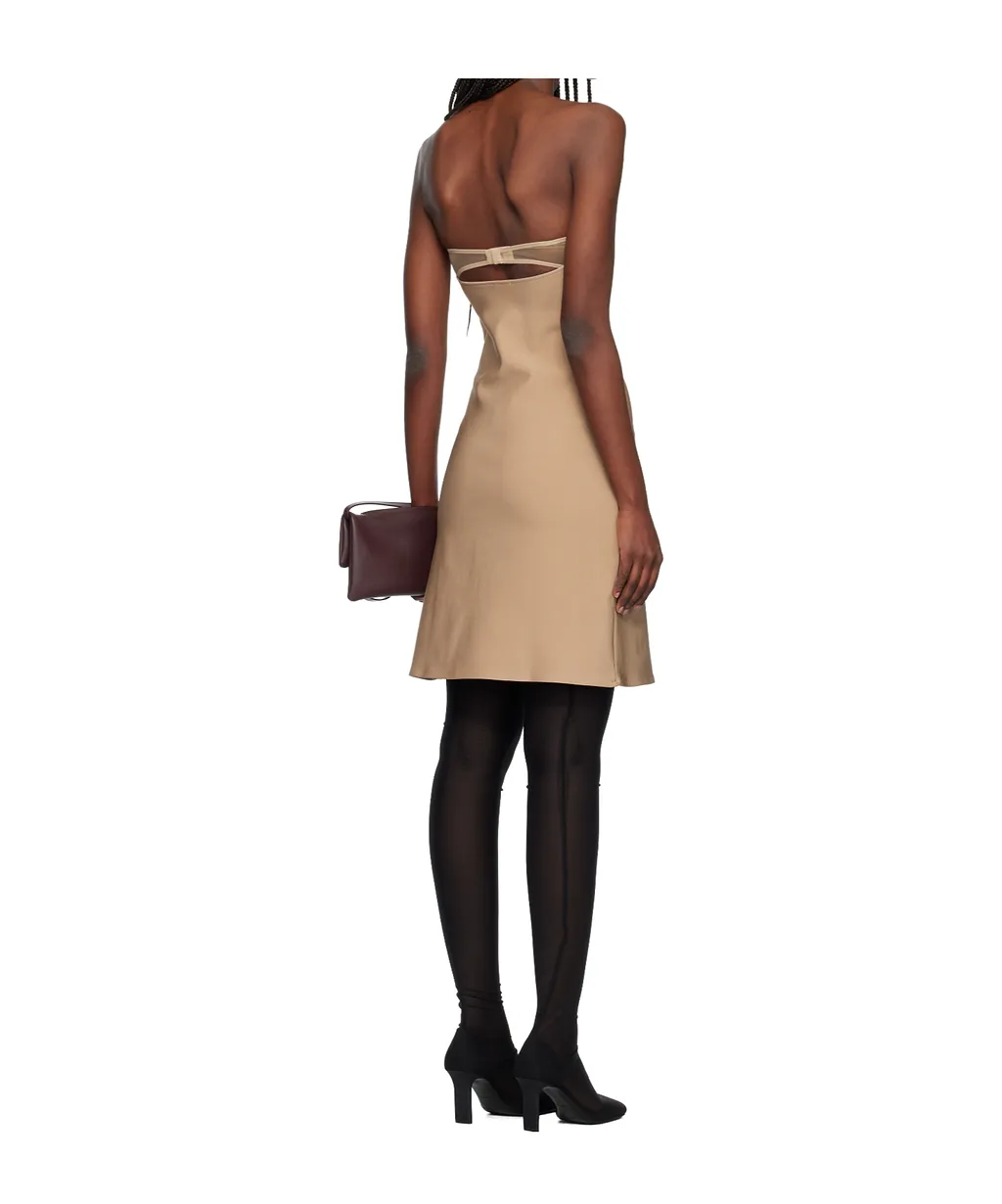 Embroidered Logo Knitted Mini Dress
