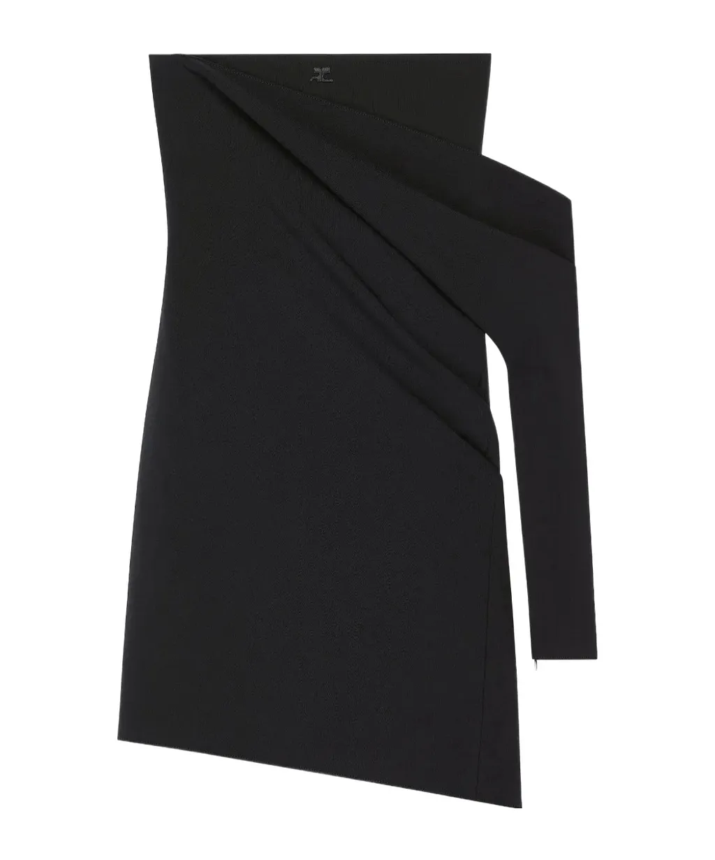 Draped Polywool Bustier Dress