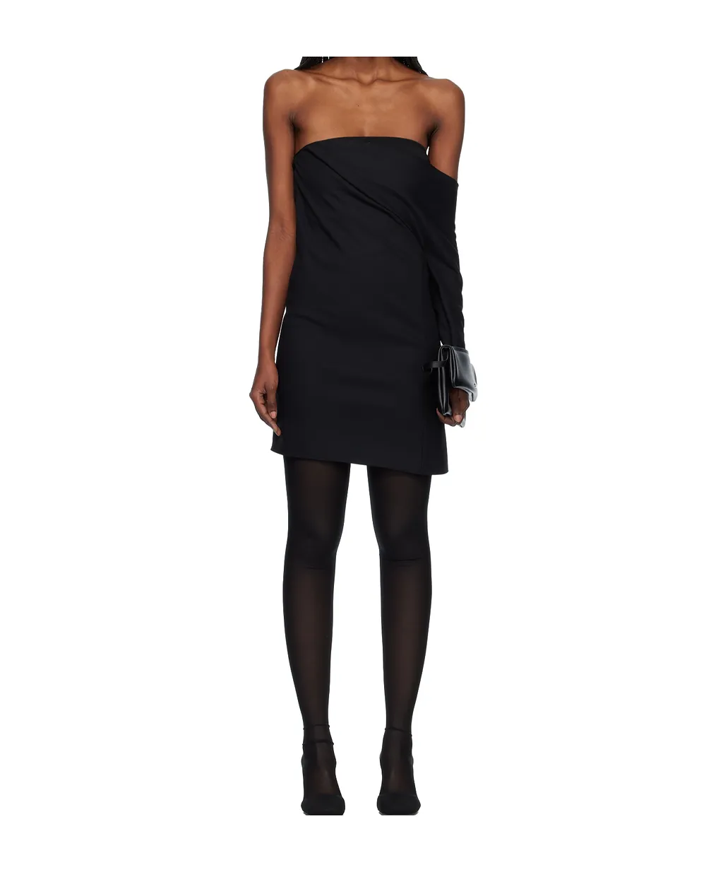 Draped Polywool Bustier Dress