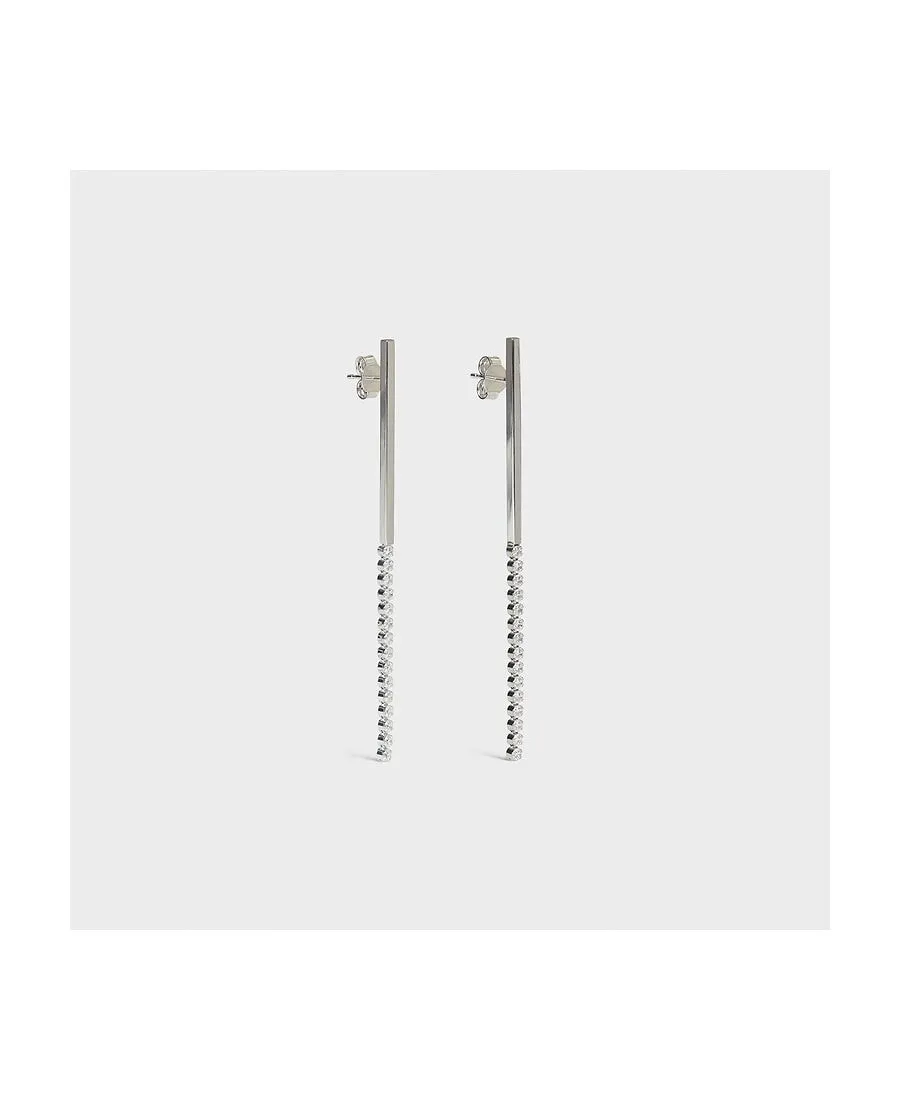 Edwige Earrings In Brass With Rhodium Finish And Crystals