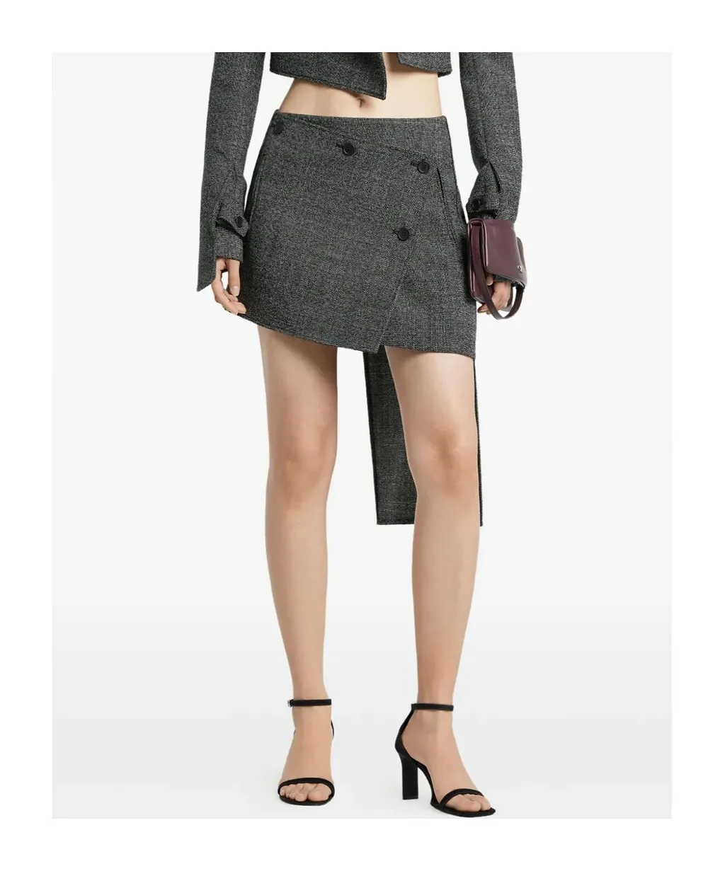 Panelled Asymmetric Mini Skirt