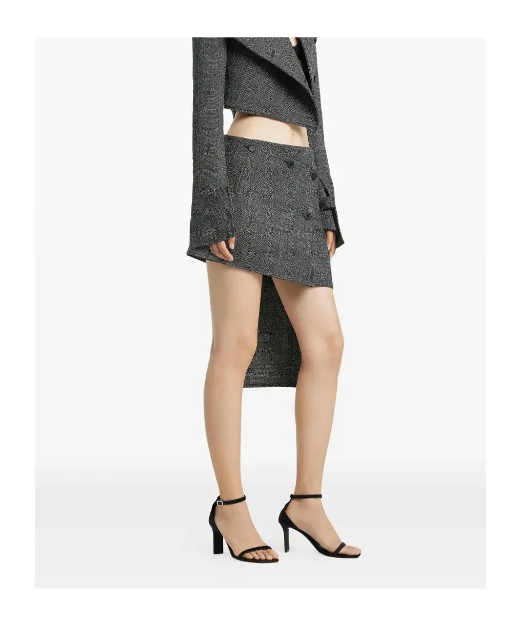 Panelled Asymmetric Mini Skirt
