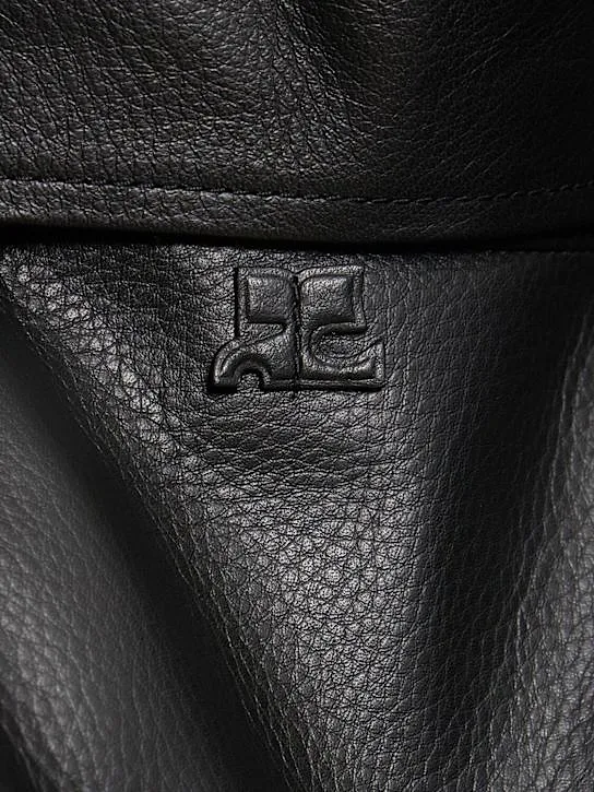 Long-Sleeved Leather Jacket