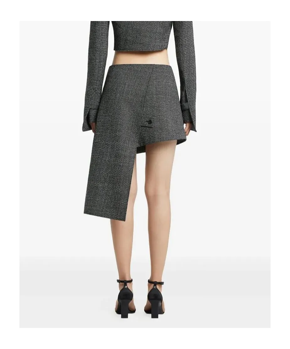 Panelled Asymmetric Mini Skirt