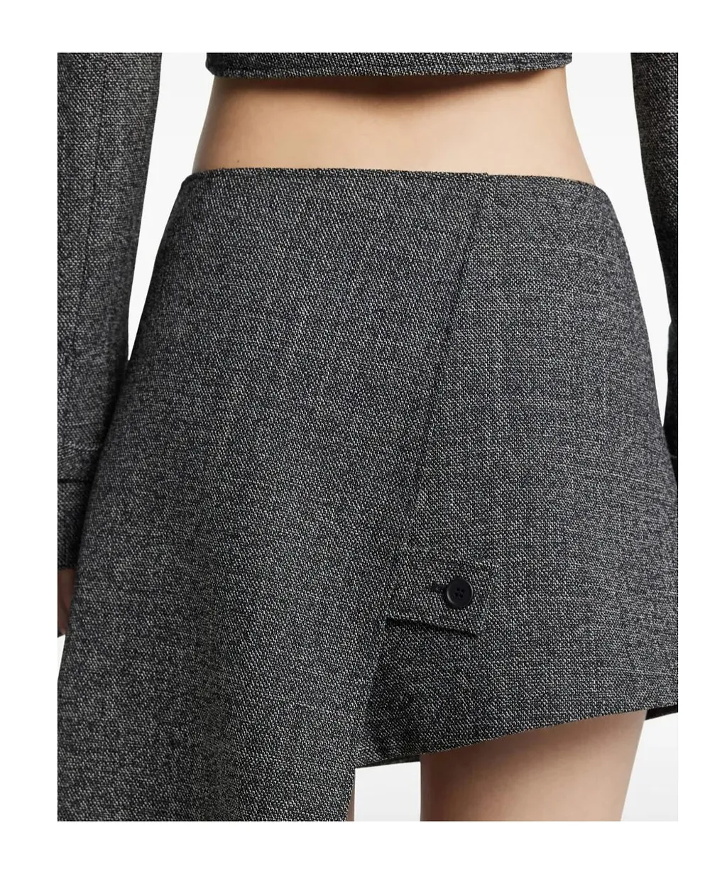 Panelled Asymmetric Mini Skirt