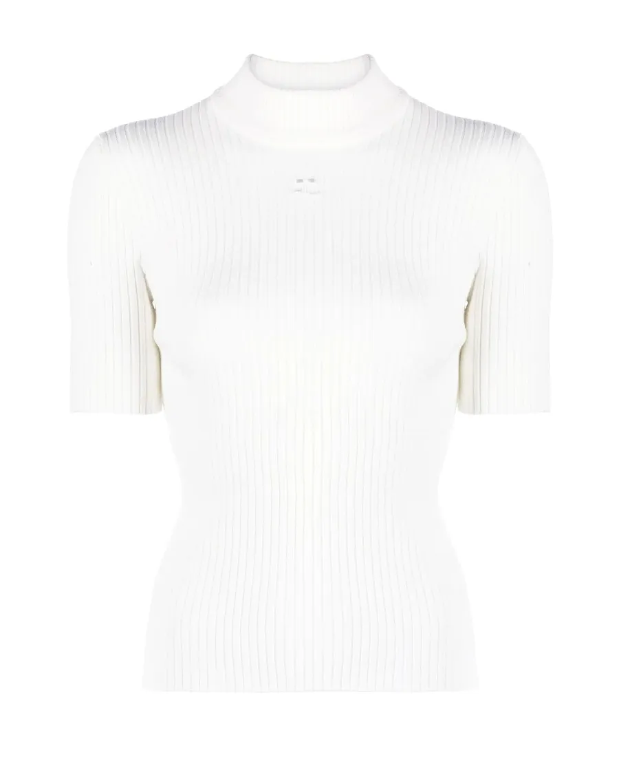Short-Sleeve Ribbed-Knit Top