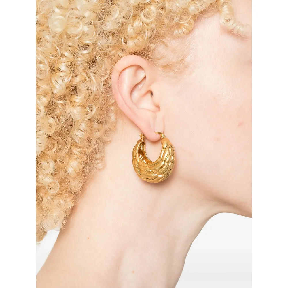 Cult Gaia Farina Textured Hoop Earrings