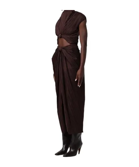 Pleated Cutout Dress