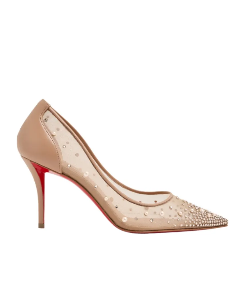 Christian Louboutin Embellished Transparent Heeled Pumps