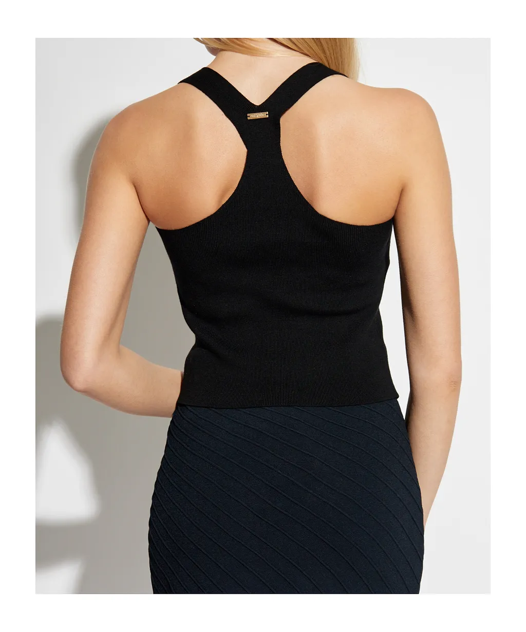 Cult Gaia Crawford Logo Plaque Knitted Top