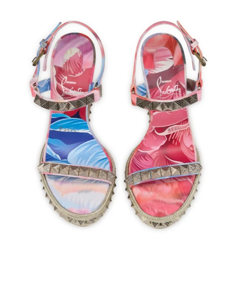 Christian Louboutin Studded Wedge Heeled Sandals