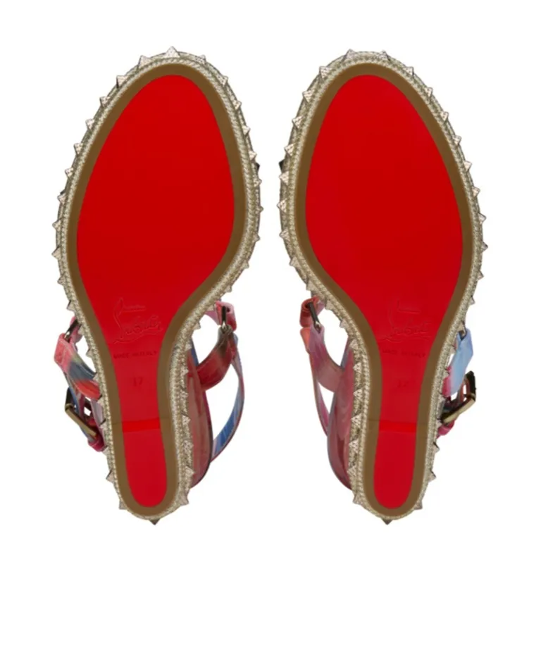 Christian Louboutin Studded Wedge Heeled Sandals