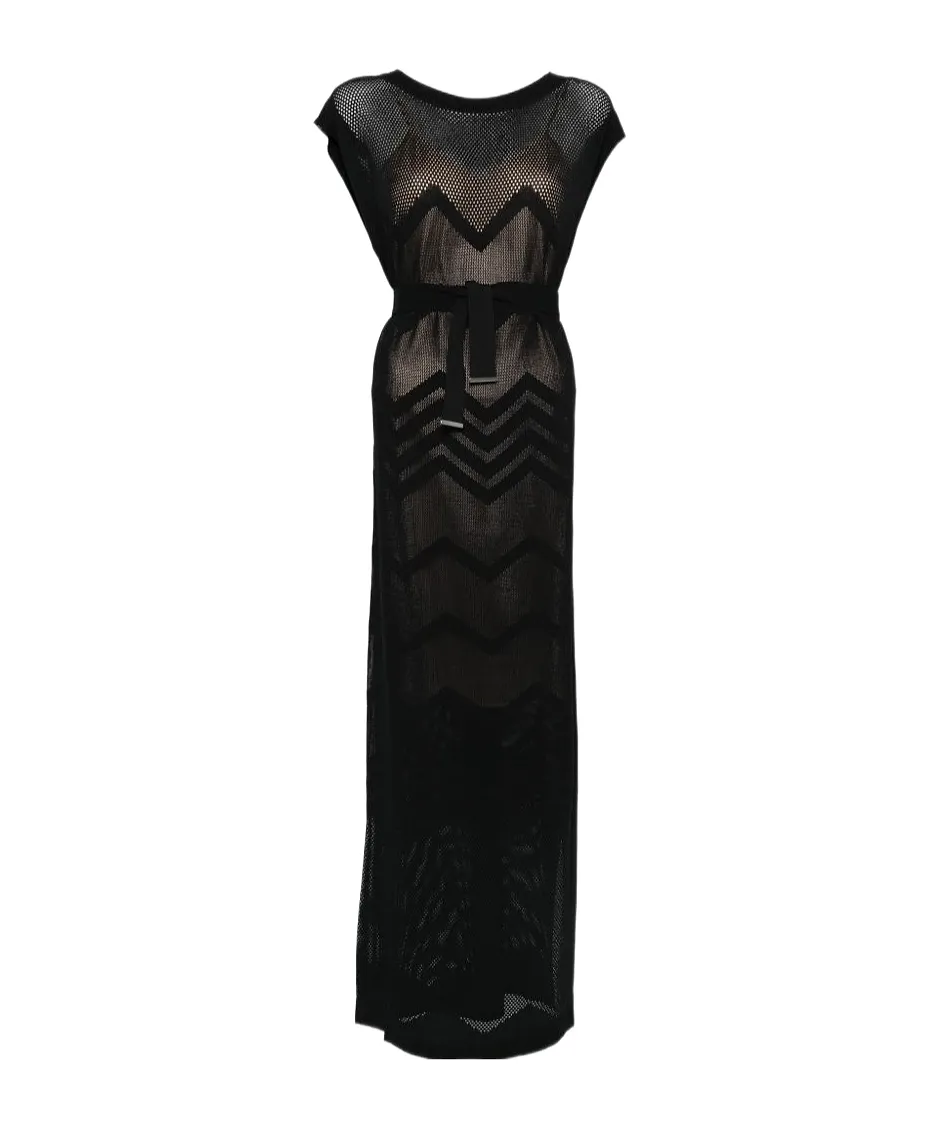 Chevron Belted Dress
