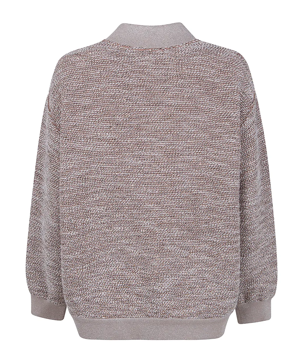 D.Exterior Textured Zip Bomber Jacket
