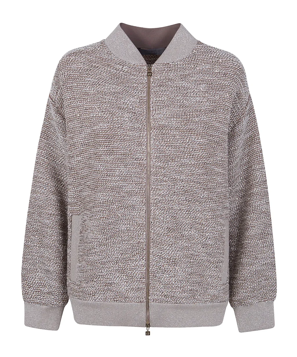 D.Exterior Textured Zip Bomber Jacket