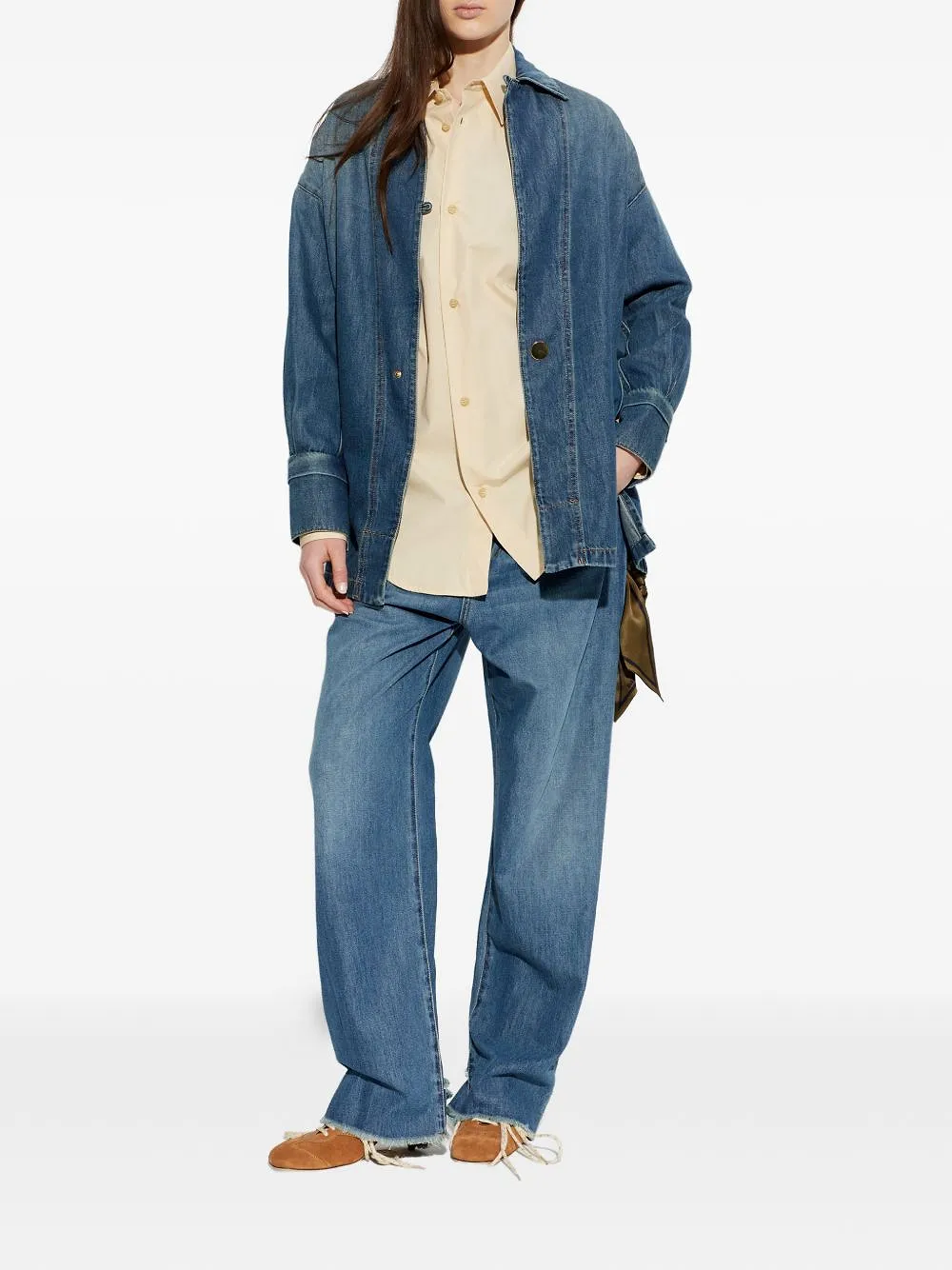 Belt Loop Denim Trousers