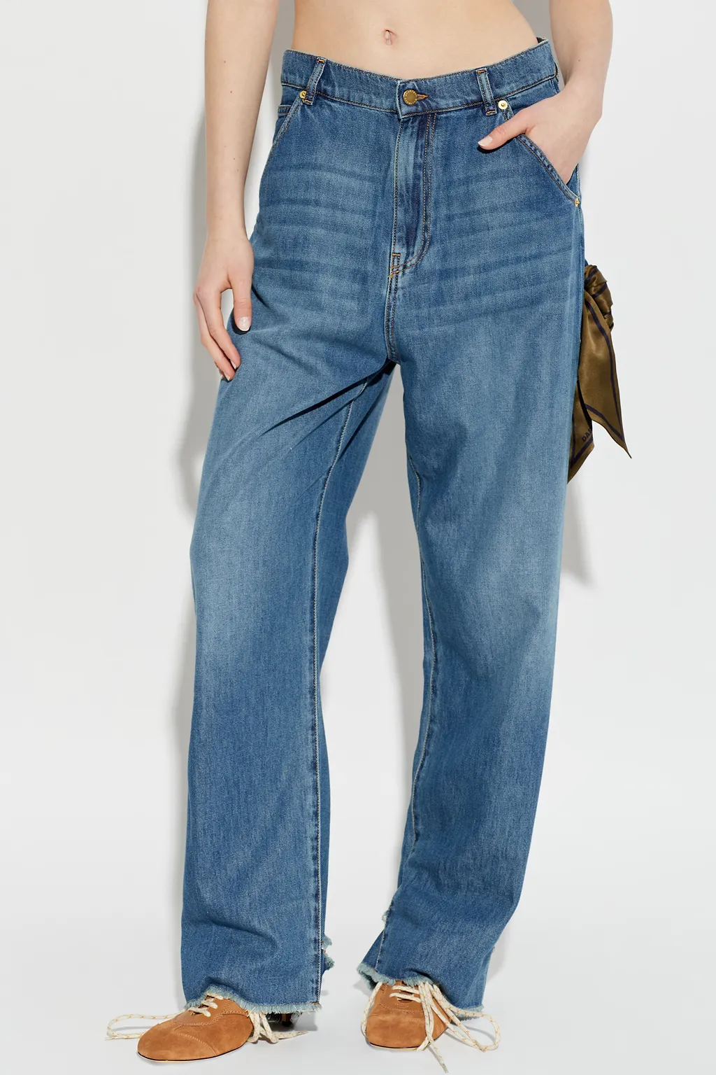 Belt Loop Denim Trousers