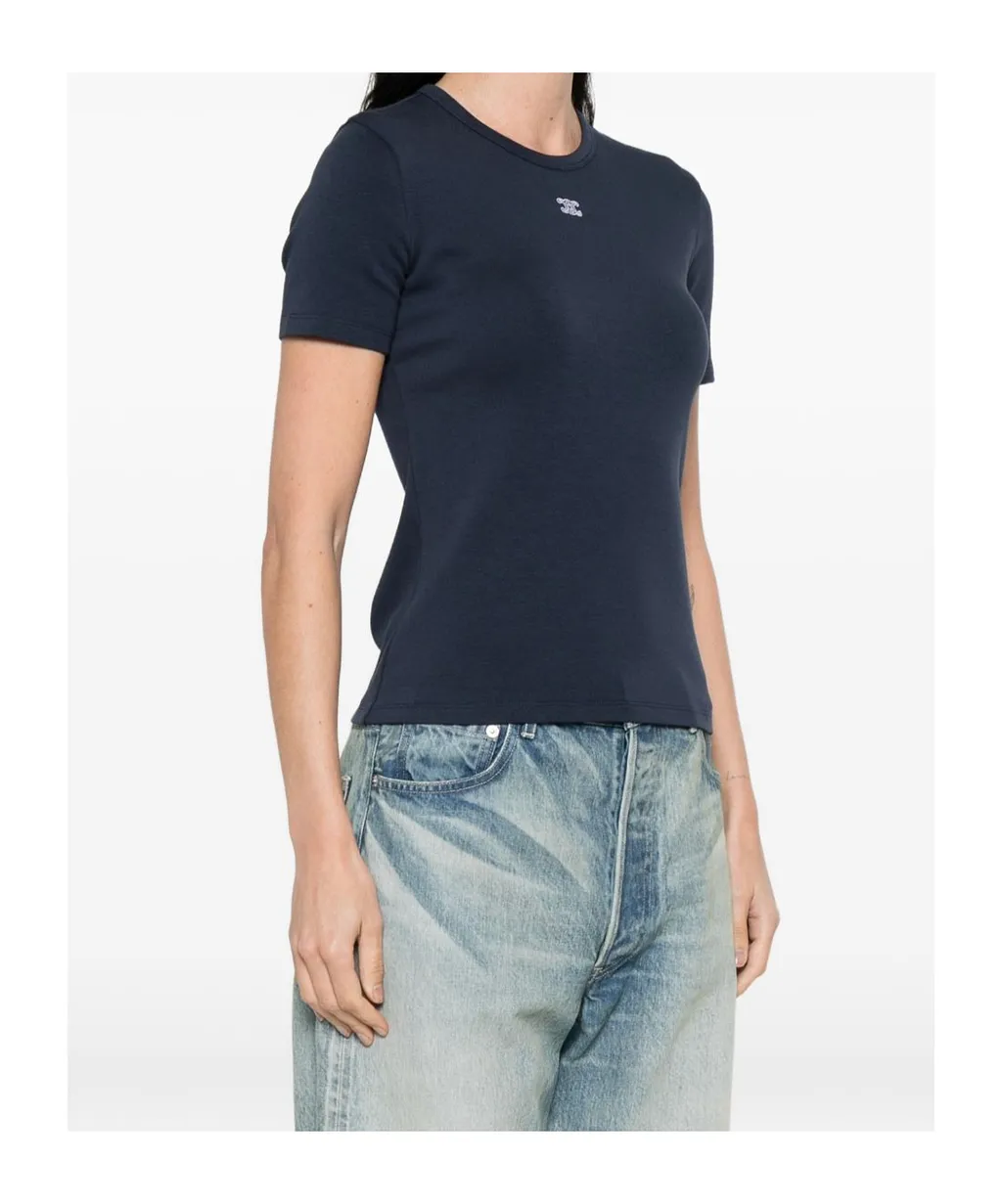 Triomphe T-Shirt In Ribbed Cotton Jersey