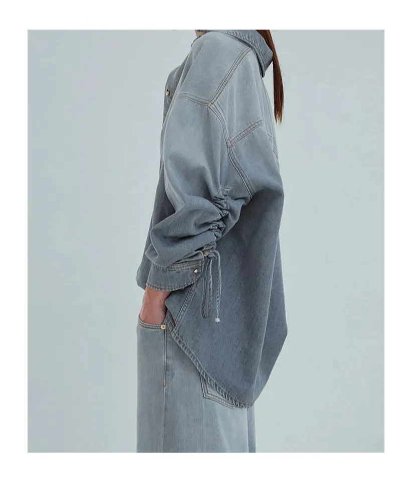 Darkpark Tencel Denim Rouche Shirt