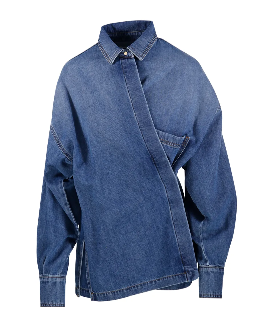 Paola Wrapped Denim Shirt