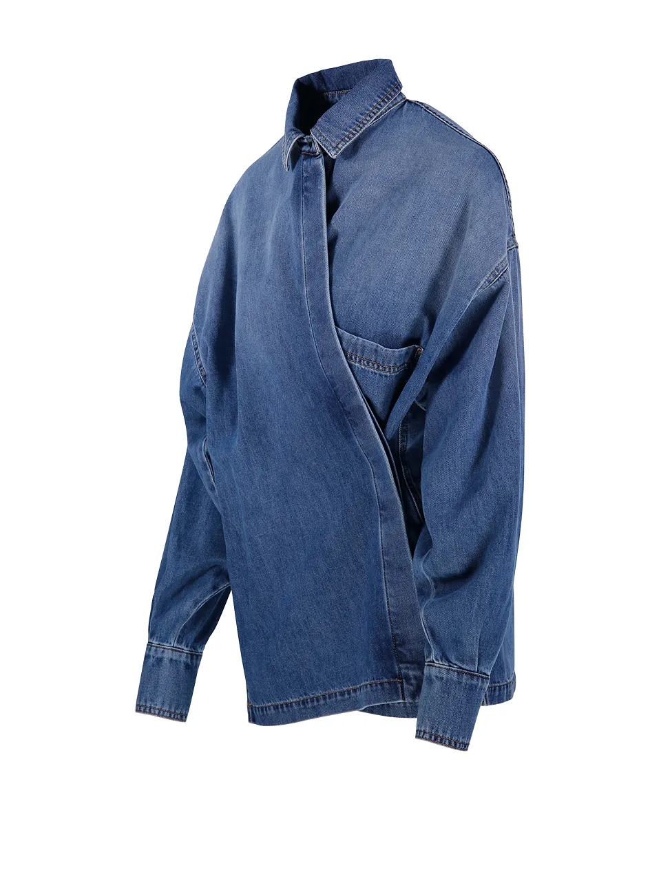 Paola Wrapped Denim Shirt