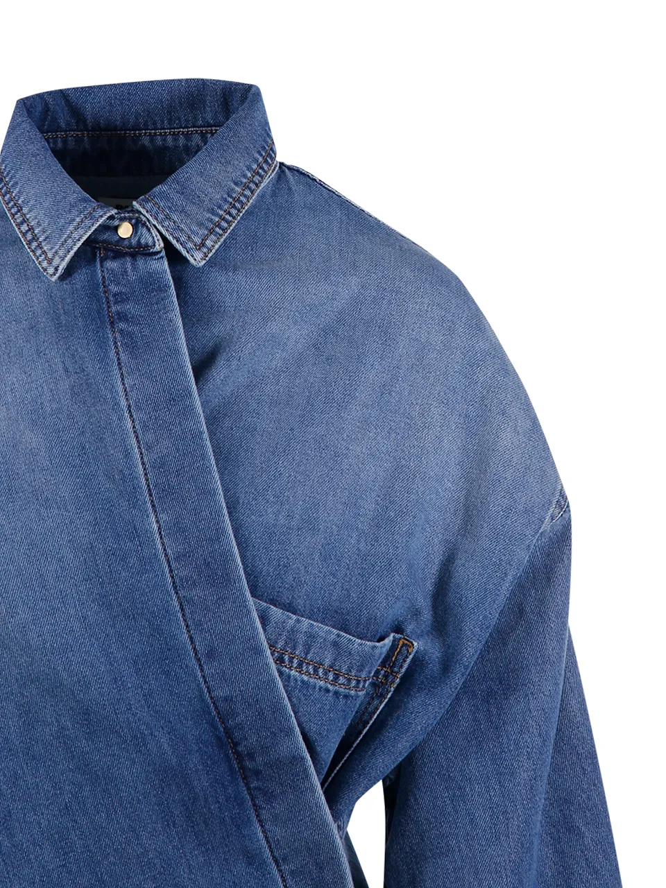 Paola Wrapped Denim Shirt