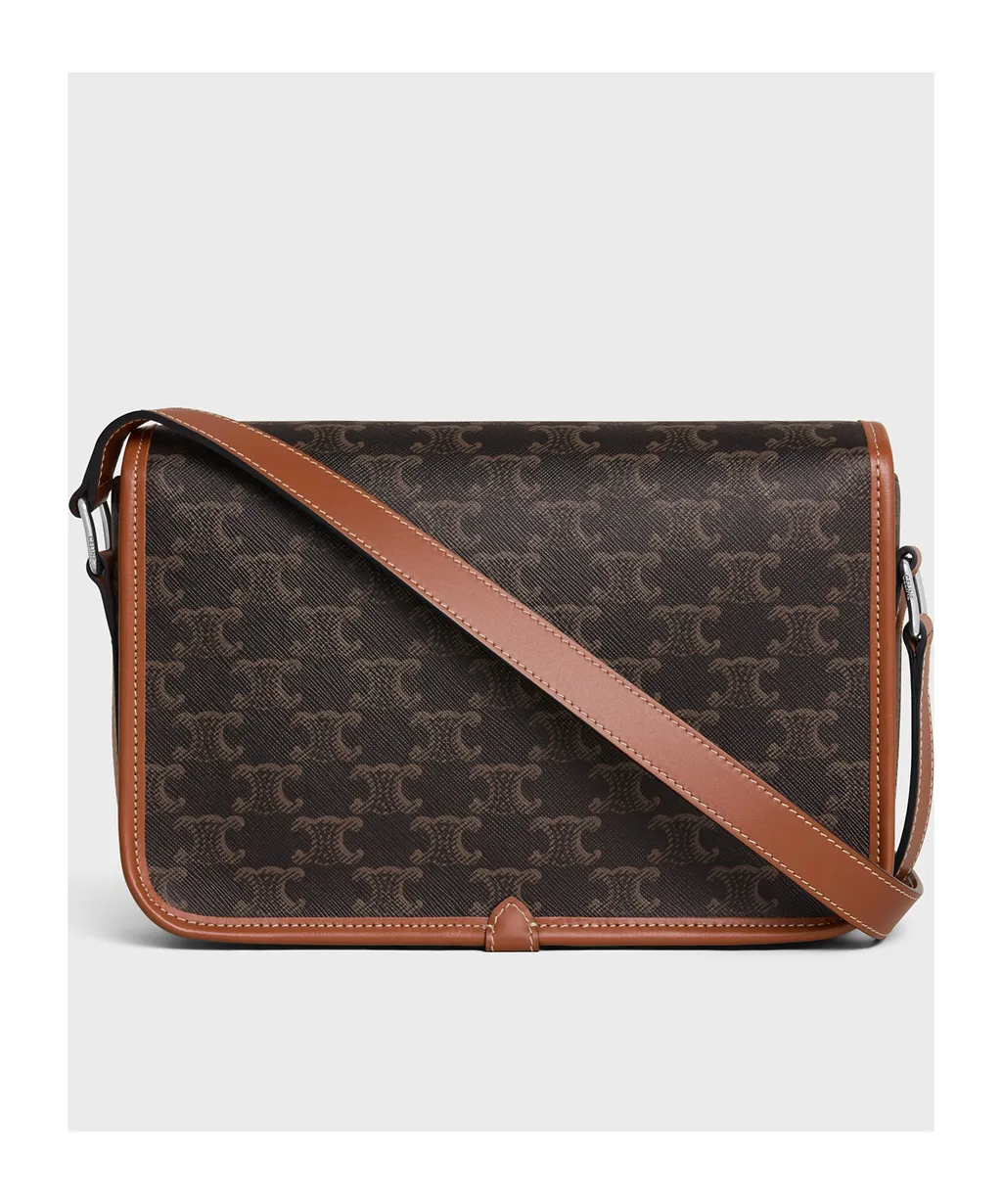 Small Folco Messenger In Triomphe Canvas And Calfskin
