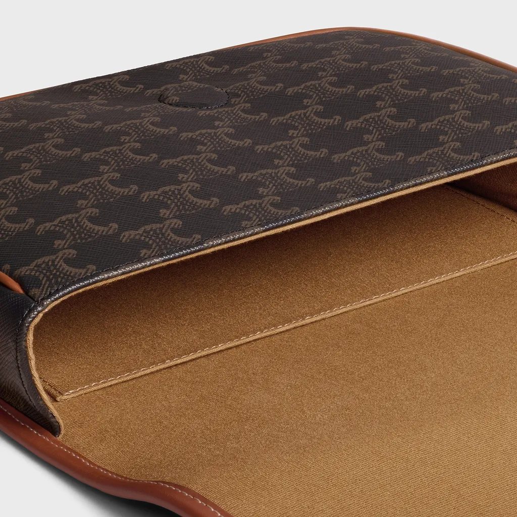 Small Folco Messenger In Triomphe Canvas And Calfskin
