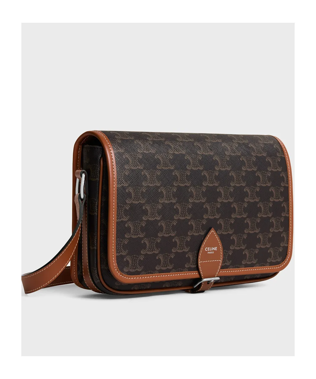 Small Folco Messenger In Triomphe Canvas And Calfskin