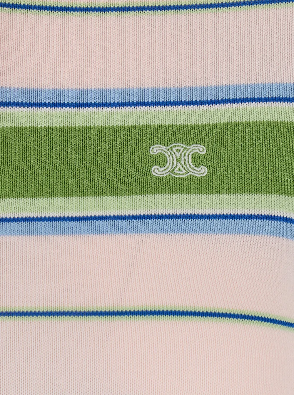 Polo Sweater In Striped Cotton
