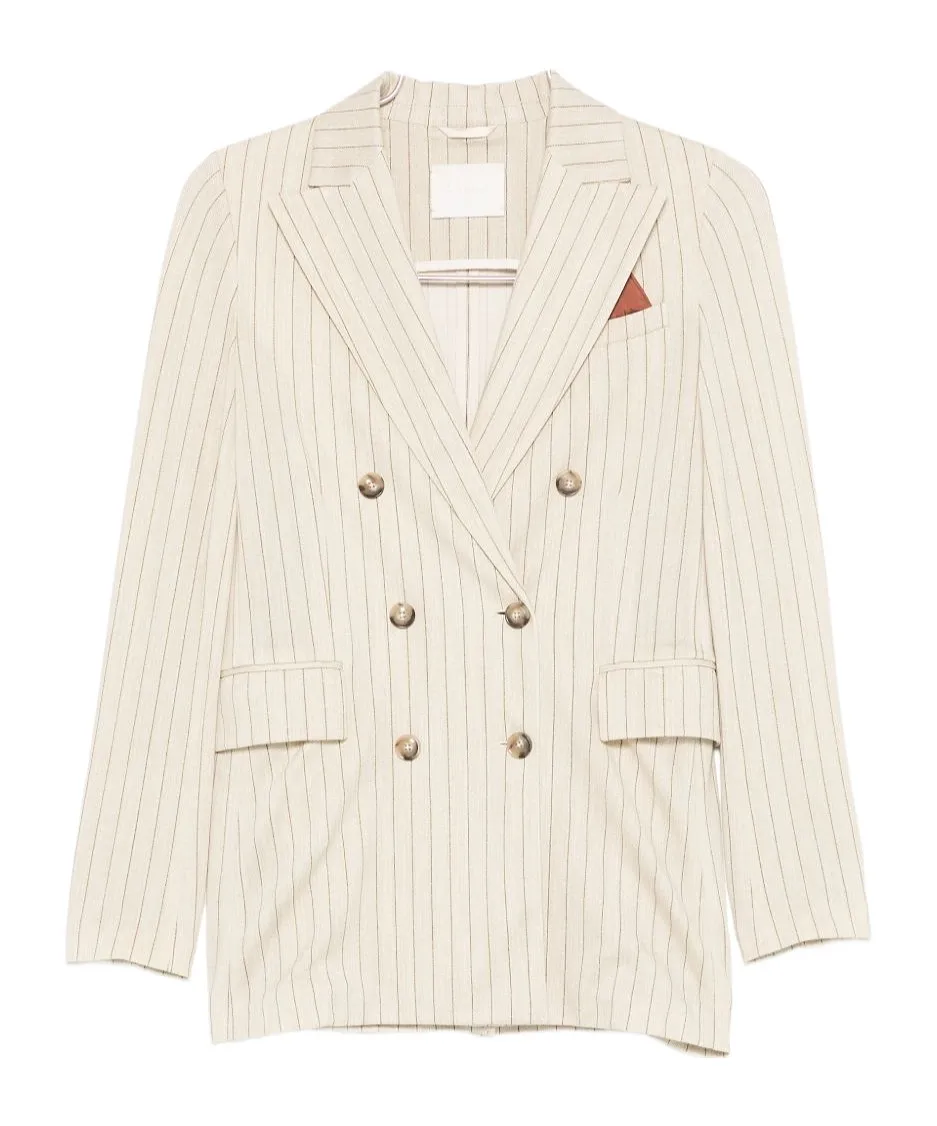 Striped Double-Breasted Blazer