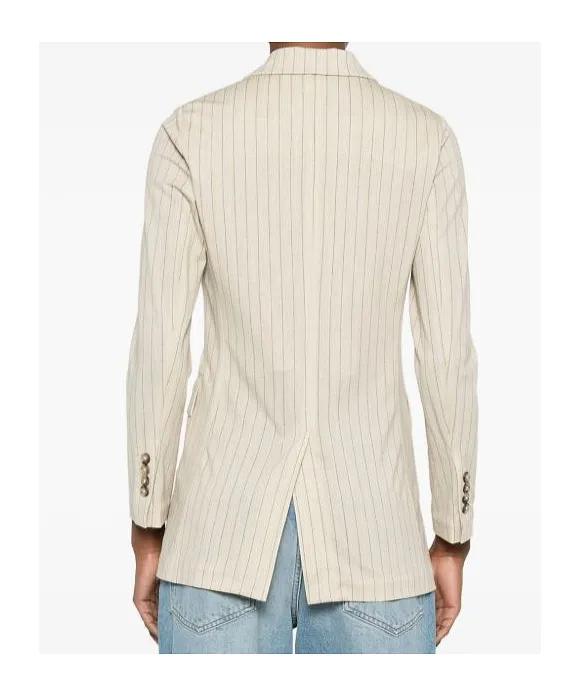 Striped Double-Breasted Blazer