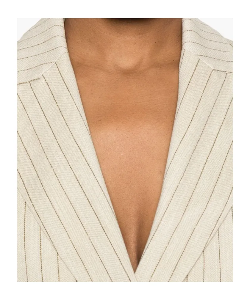 Striped Double-Breasted Blazer