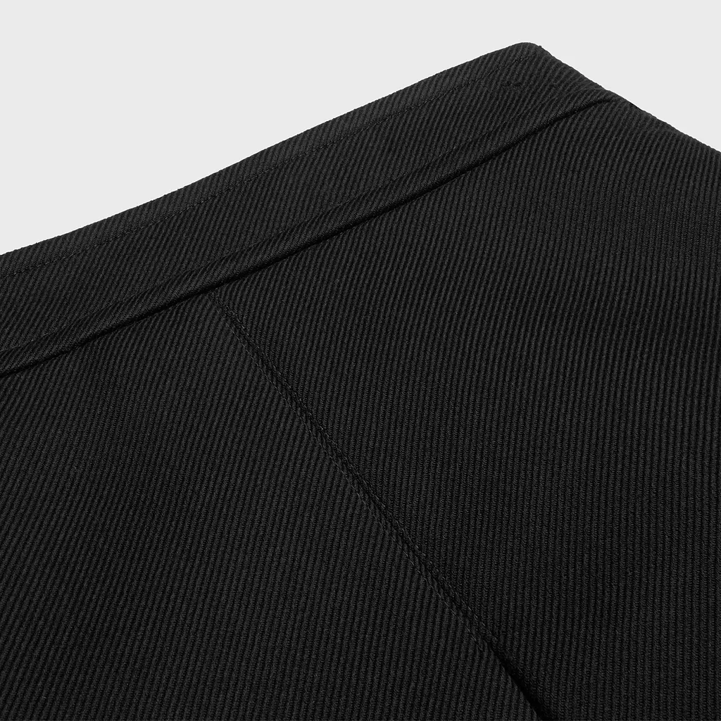 Trapeze Mini Skirt In Double Faced Wool Twill