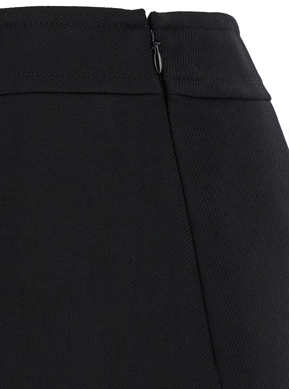Trapeze Mini Skirt In Double Faced Wool Twill