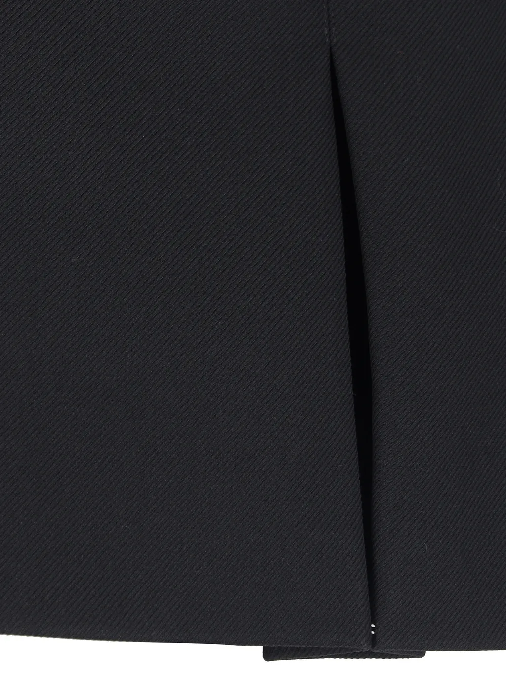 Trapeze Mini Skirt In Double Faced Wool Twill