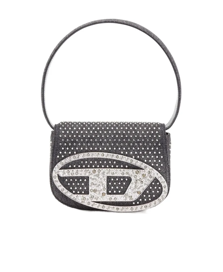Diesel 1 Dr Embellished Denim Shoulder Bag