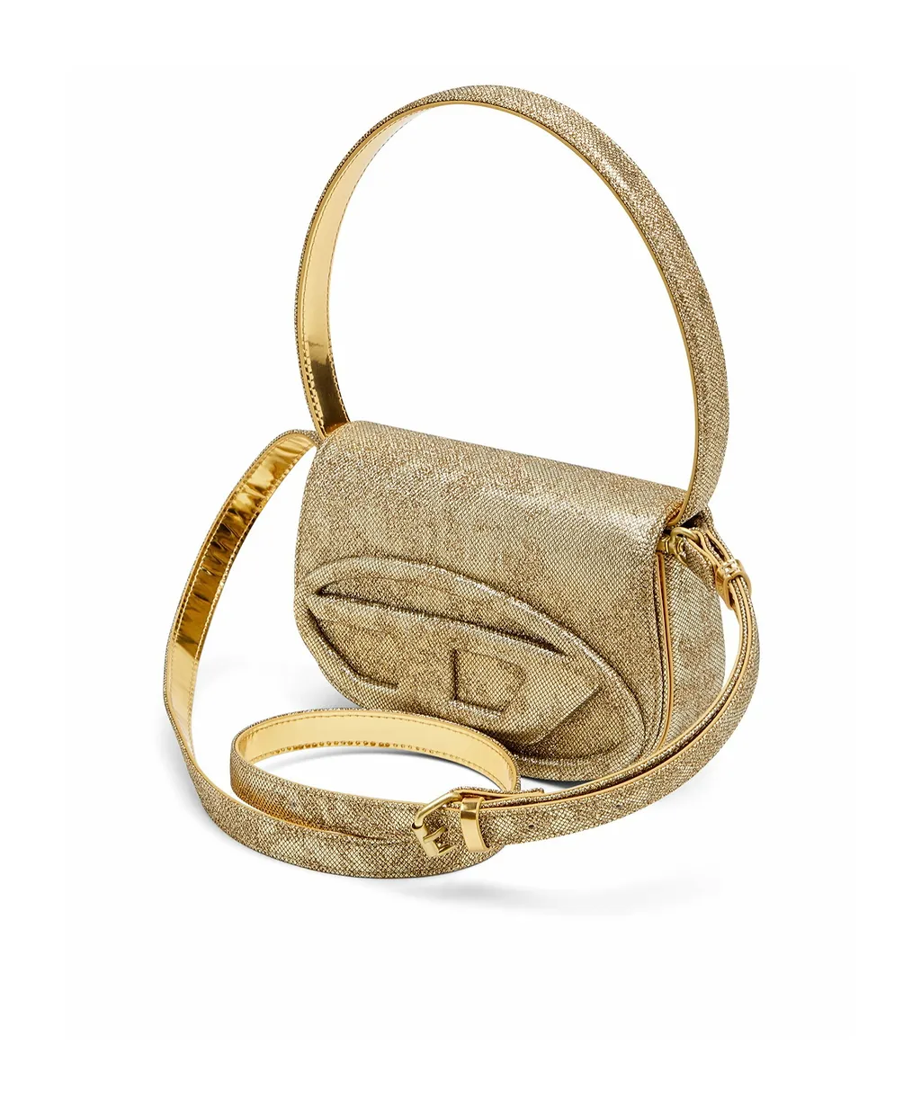 1Dr Logo Plaque Glittered Shoulder Bag