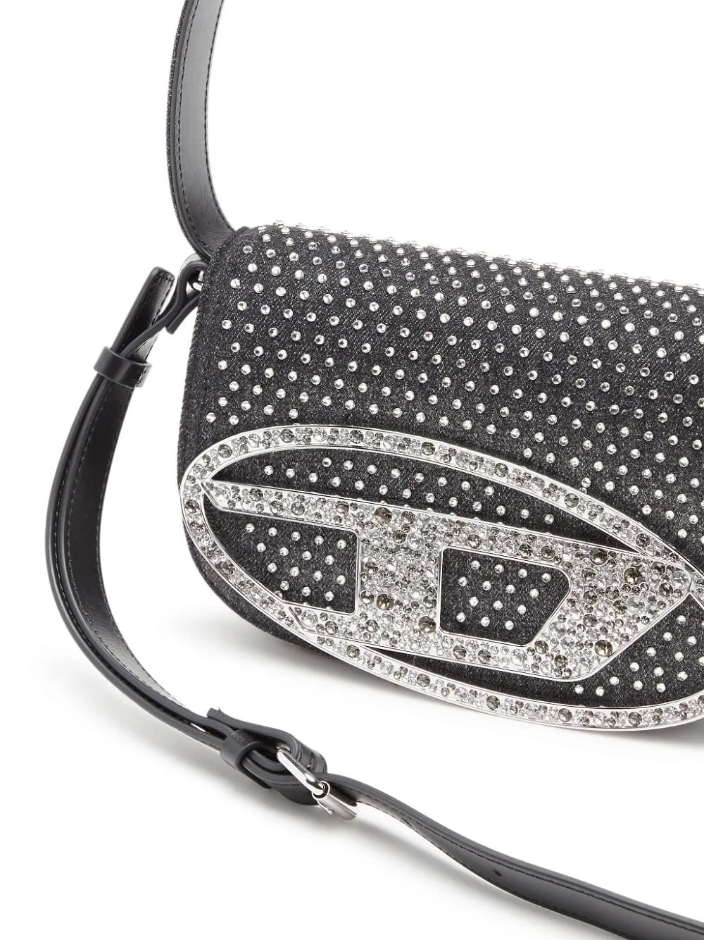 Diesel 1 Dr Embellished Denim Shoulder Bag