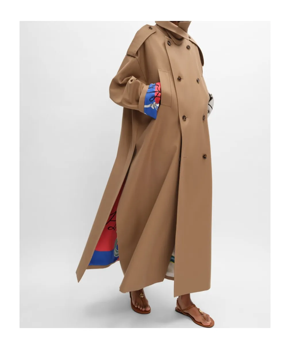 Trench Coat In Cotton And Wool Gabardine