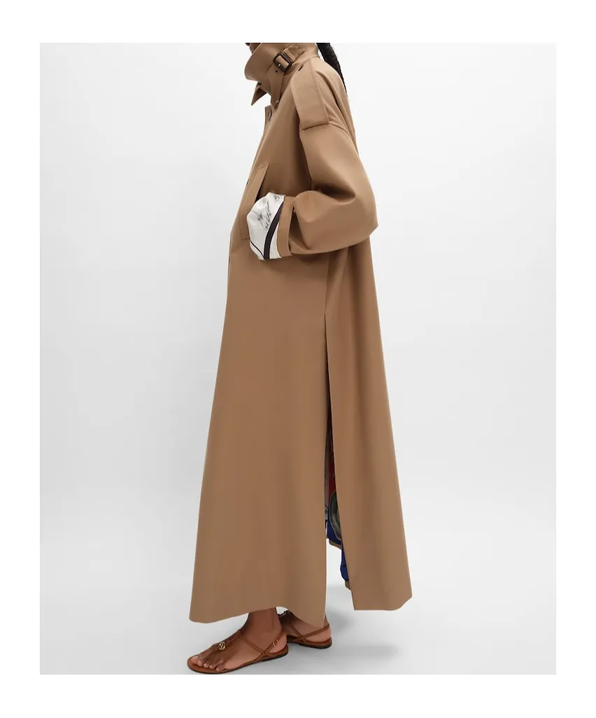 Trench Coat In Cotton And Wool Gabardine
