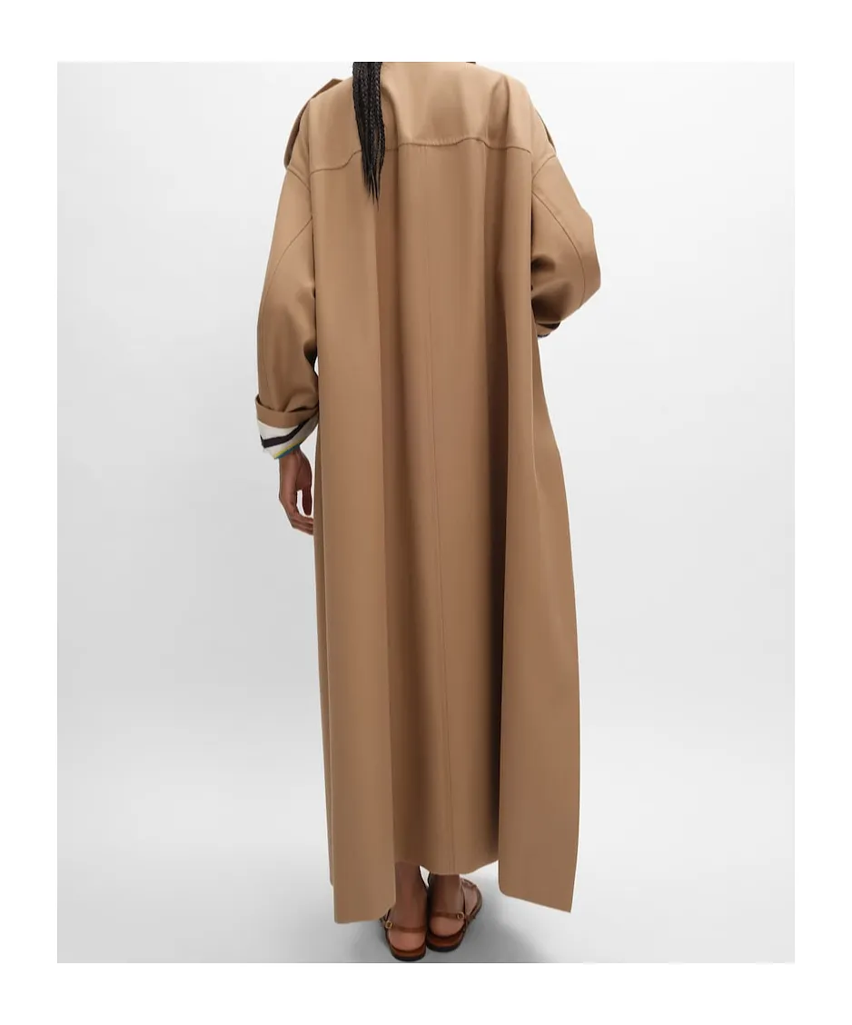 Trench Coat In Cotton And Wool Gabardine